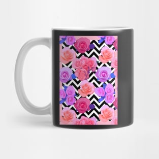 Digital Floral Chevron Pattern Mug